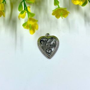 925 Sterling Silver Vintage Mother in Heart Pendant
